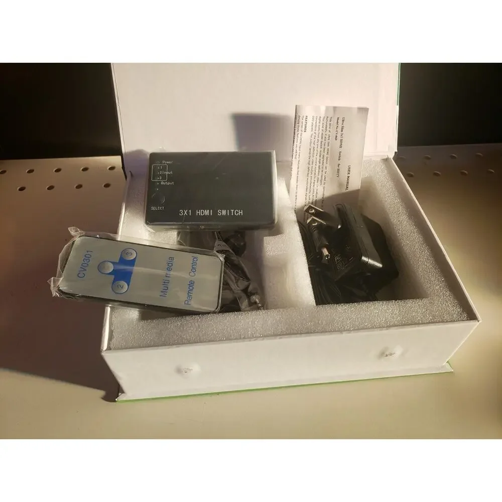 NEW HDMI 3x1 switch w/ remote control CV0301 ultra slim